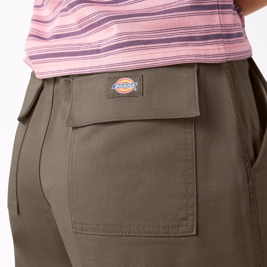 Pantaloni cargo crop cu croială relaxată pentru femei