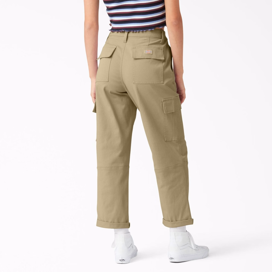 Pantaloni cargo crop cu croială relaxată pentru femei
