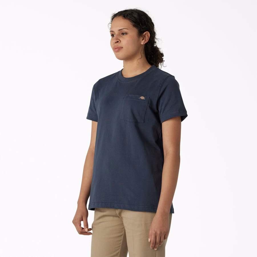 Tricou pentru femei cu mânecă scurtă și buzunar, greutate redusă