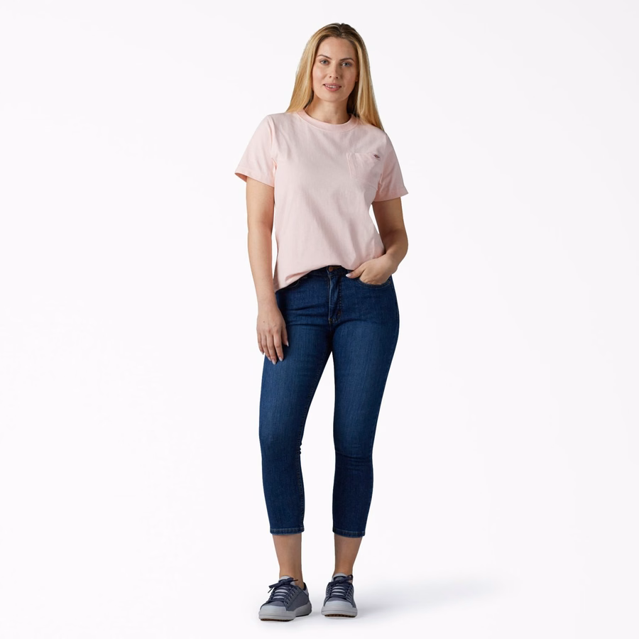 Tricou pentru femei cu mânecă scurtă și buzunar, greutate redusă