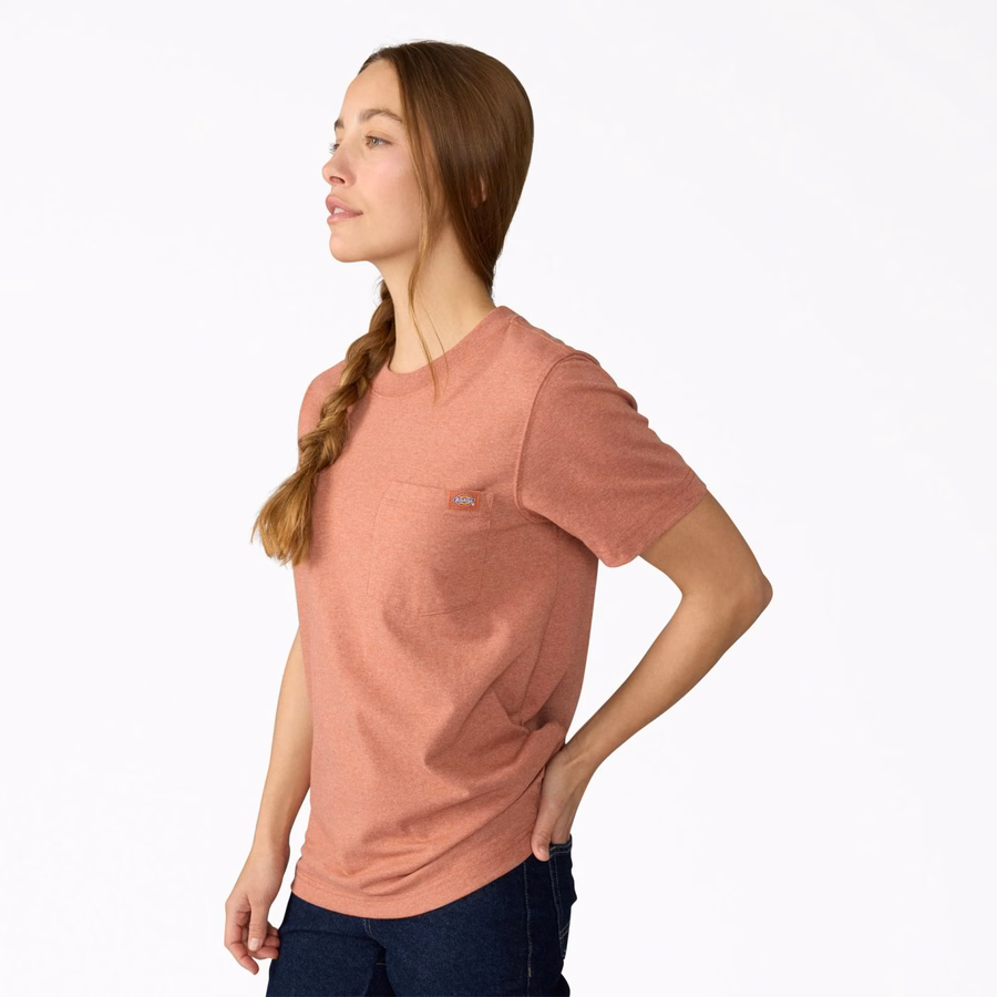 Tricou pentru femei cu mânecă scurtă și buzunar, greutate redusă