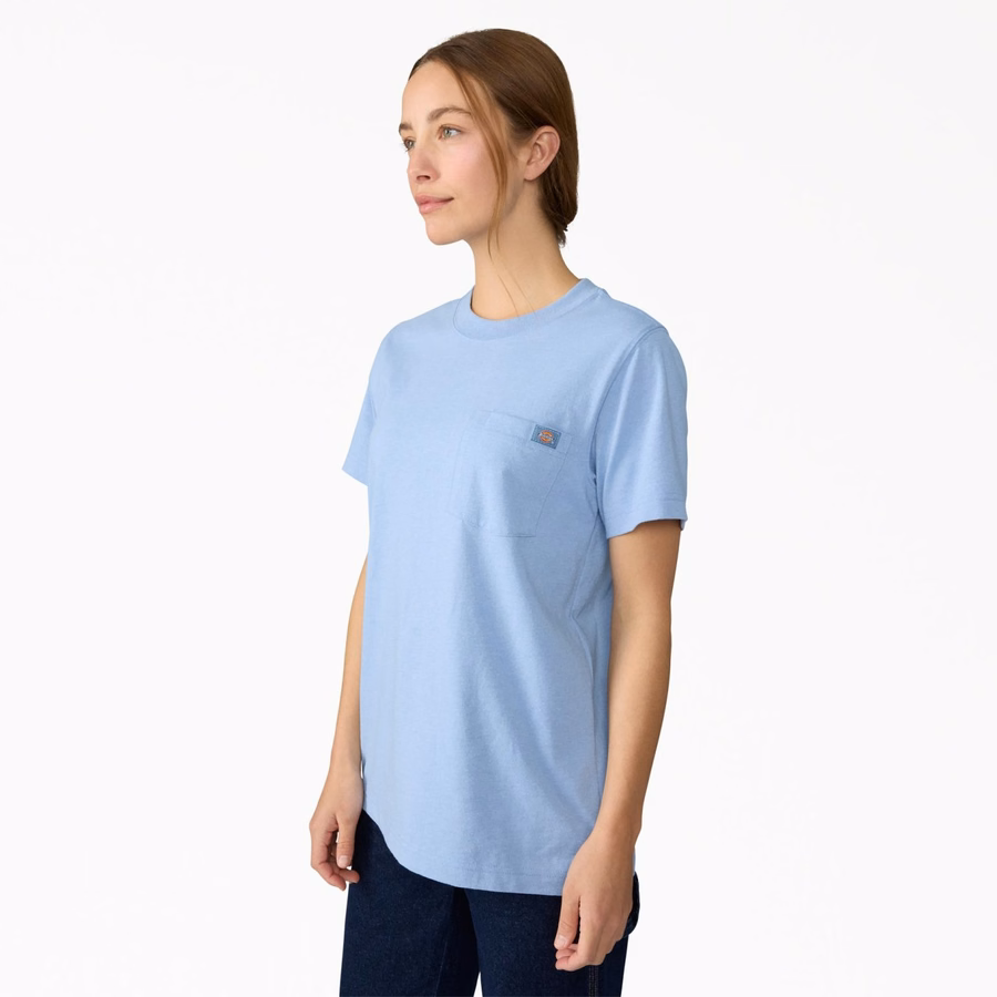 Tricou pentru femei cu mânecă scurtă și buzunar, greutate redusă