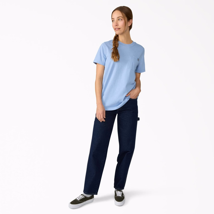 Tricou pentru femei cu mânecă scurtă și buzunar, greutate redusă