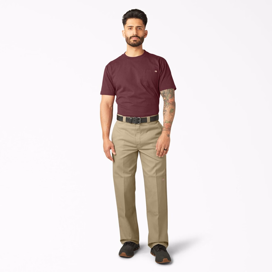 Pantaloni de lucru lejeri cu croială dublă la genunchi