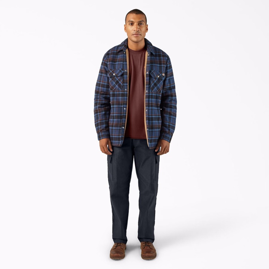 Jachetă tip cămașă din flanel, hidrofugă, căptușită cu fleece