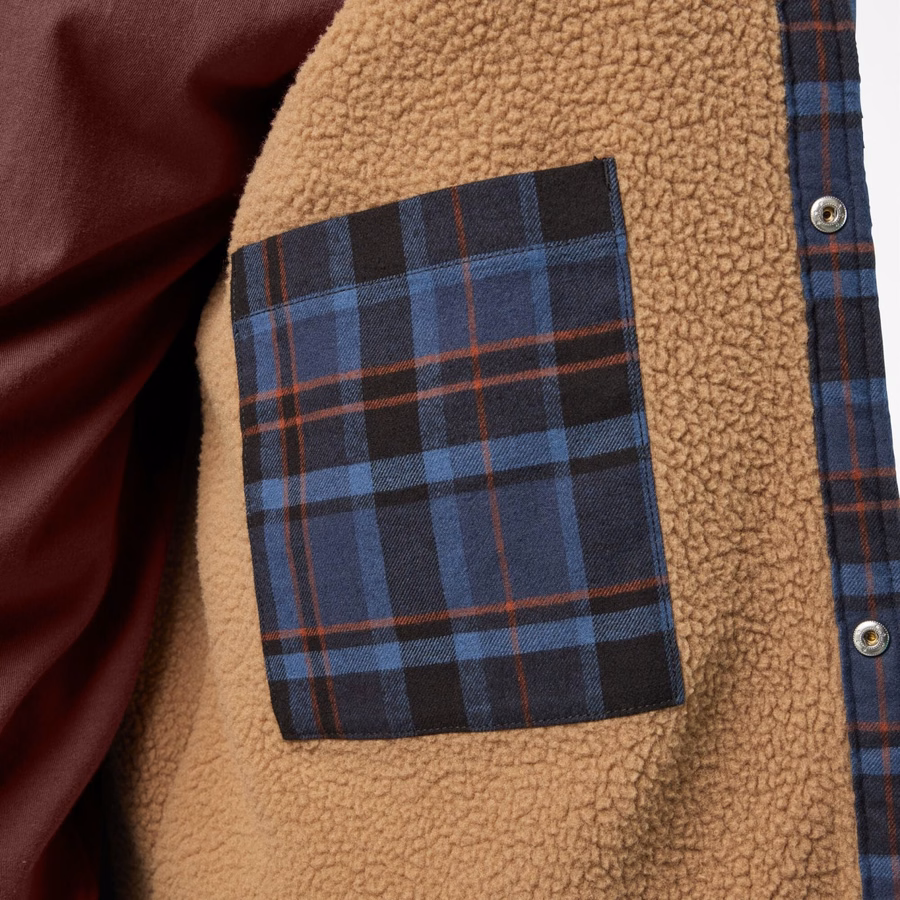 Jachetă tip cămașă din flanel, hidrofugă, căptușită cu fleece