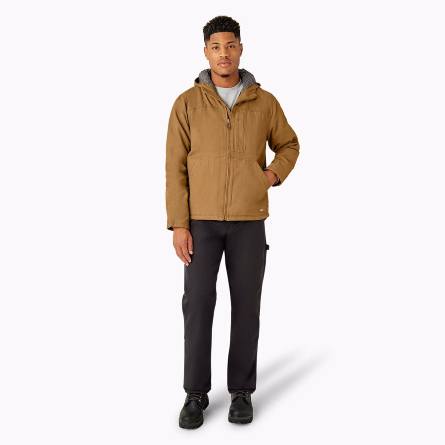 Jachetă Duck Canvas cu fir lung și căptușită cu fleece