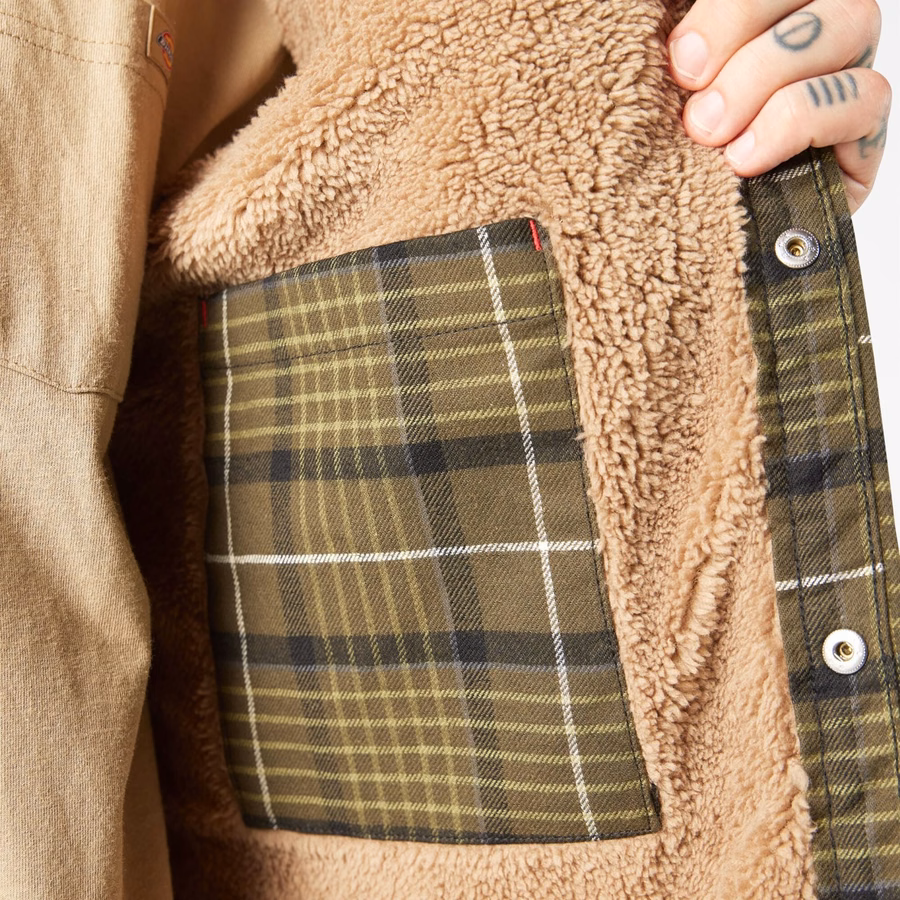Jachetă tip cămașă din flanel, hidrofugă, căptușită cu fleece