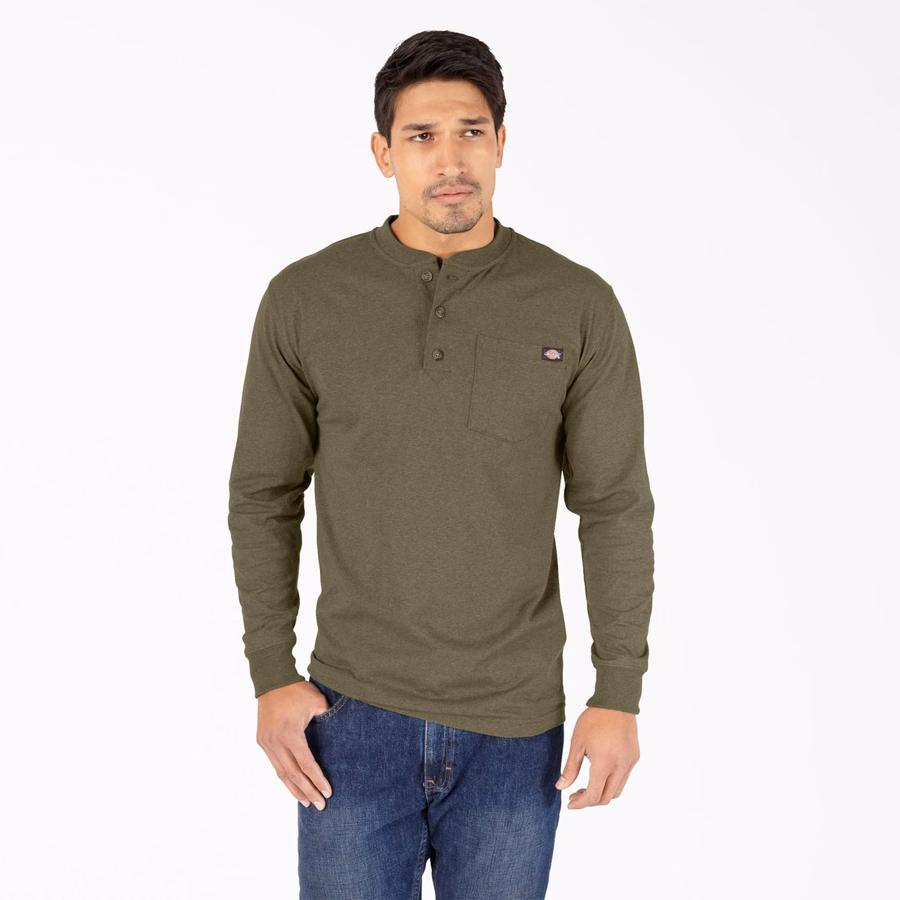 Tricou Henley cu mânecă lungă, gros și evazat, model chic