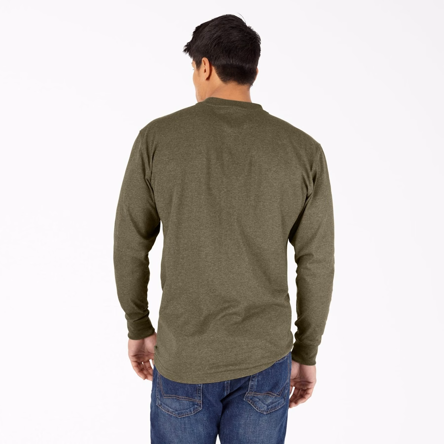 Tricou Henley cu mânecă lungă, gros și evazat, model chic