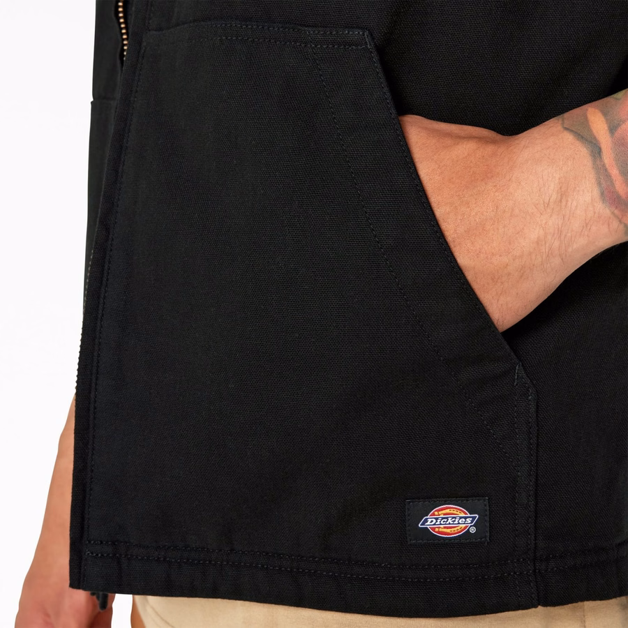 Vestă Duck Canvas cu fir lung și căptușită cu fleece