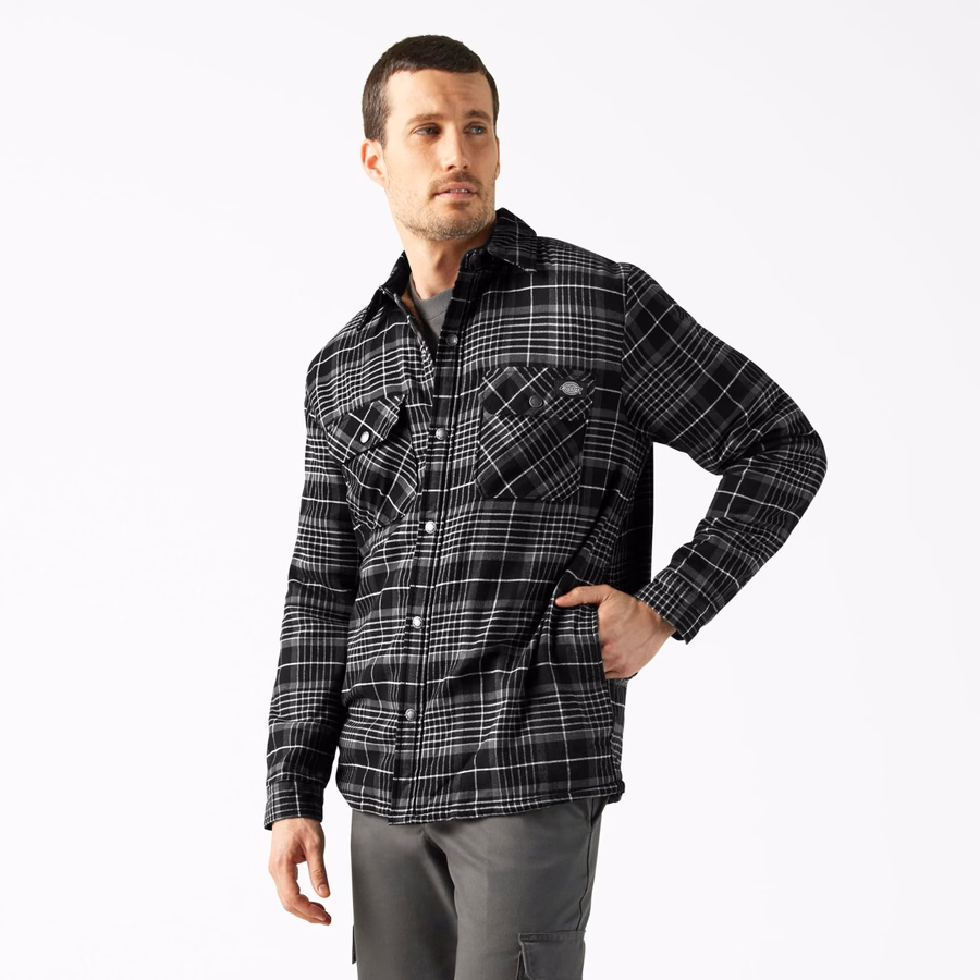 Jachetă tip cămașă din flanel, hidrofugă, căptușită cu fleece