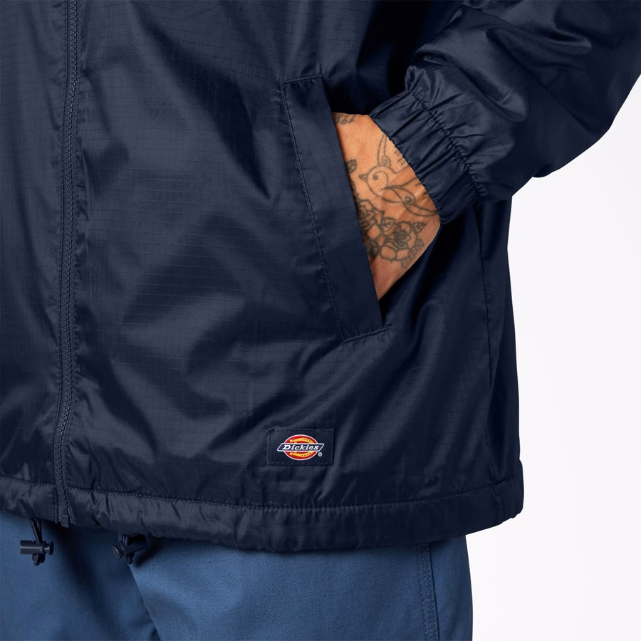 Jachetă cu glugă din nailon căptușită cu fleece