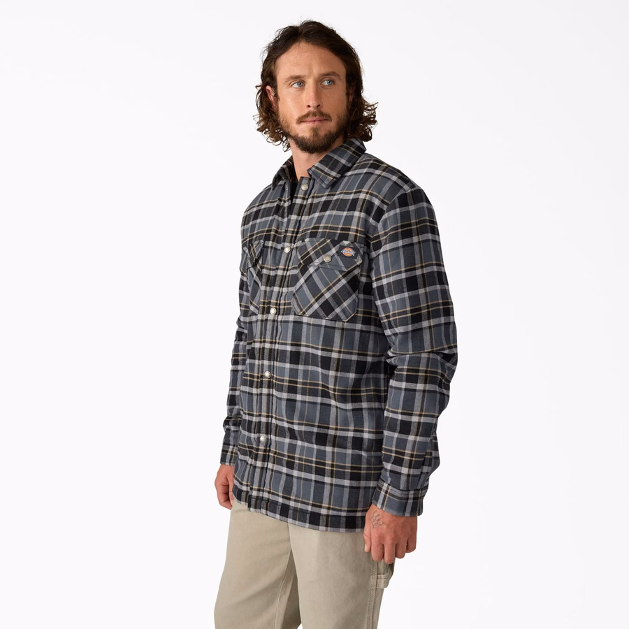 Jachetă tip cămașă din flanel, hidrofugă, căptușită cu fleece