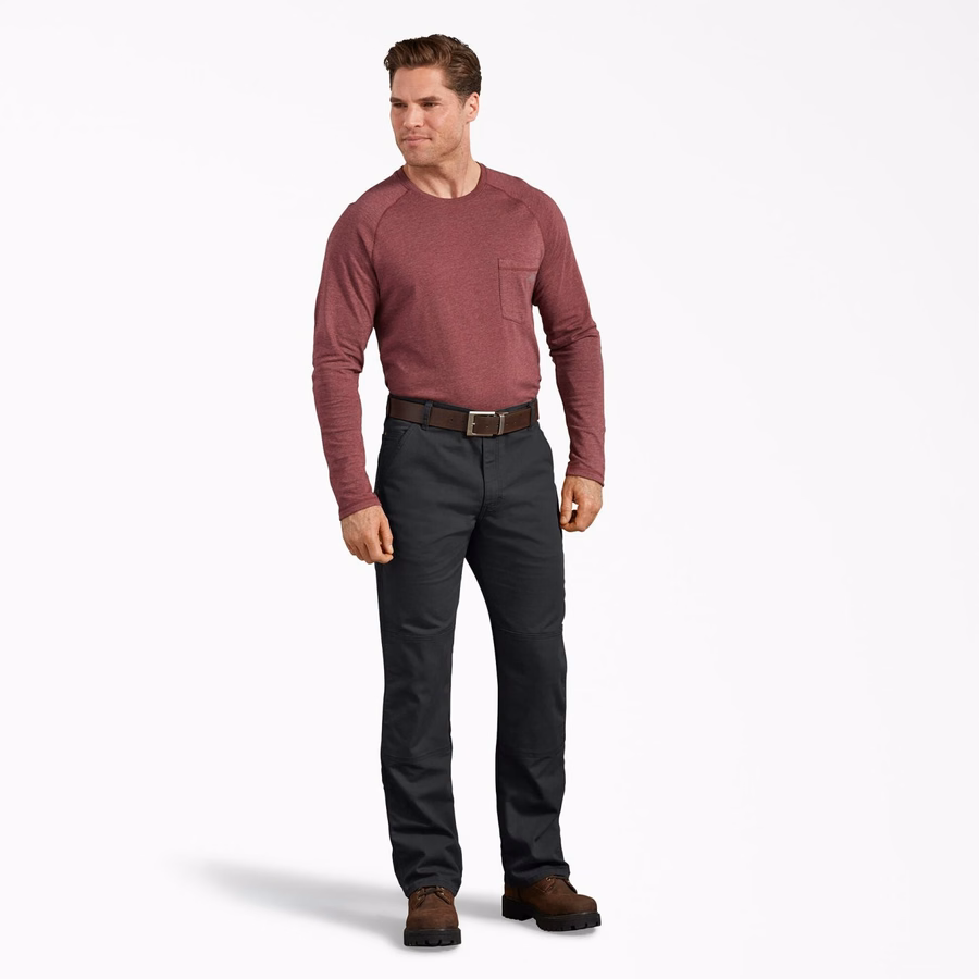 Pantaloni FLEX Regular Fit Duck cu croială dublă la genunchi