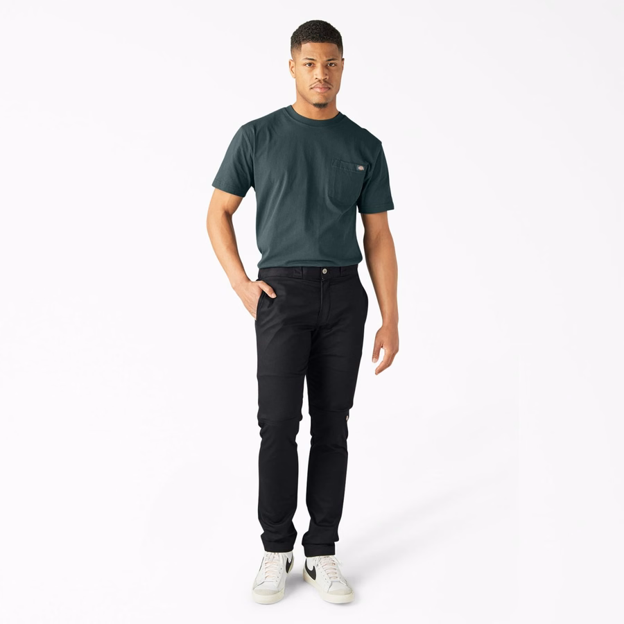 Pantaloni de lucru FLEX Skinny Fit până la genunchi dubli