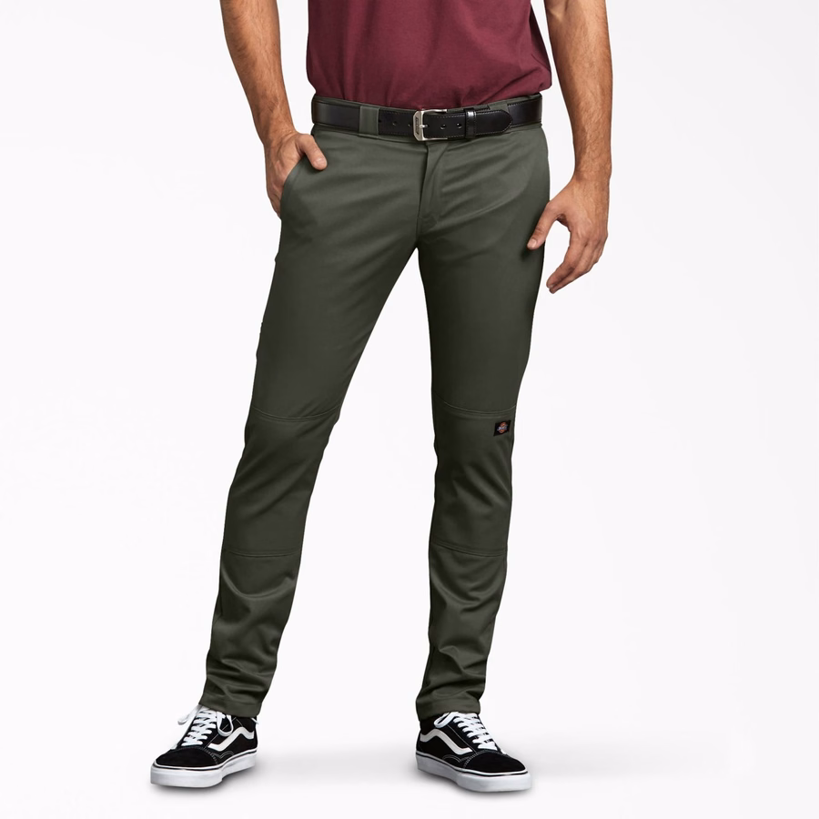 Pantaloni de lucru FLEX Skinny Fit până la genunchi dubli