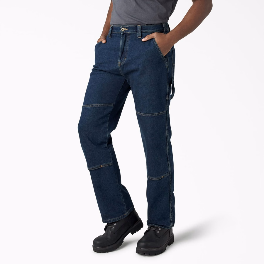 Blugi FLEX Relaxed Fit cu croială dublă la genunchi
