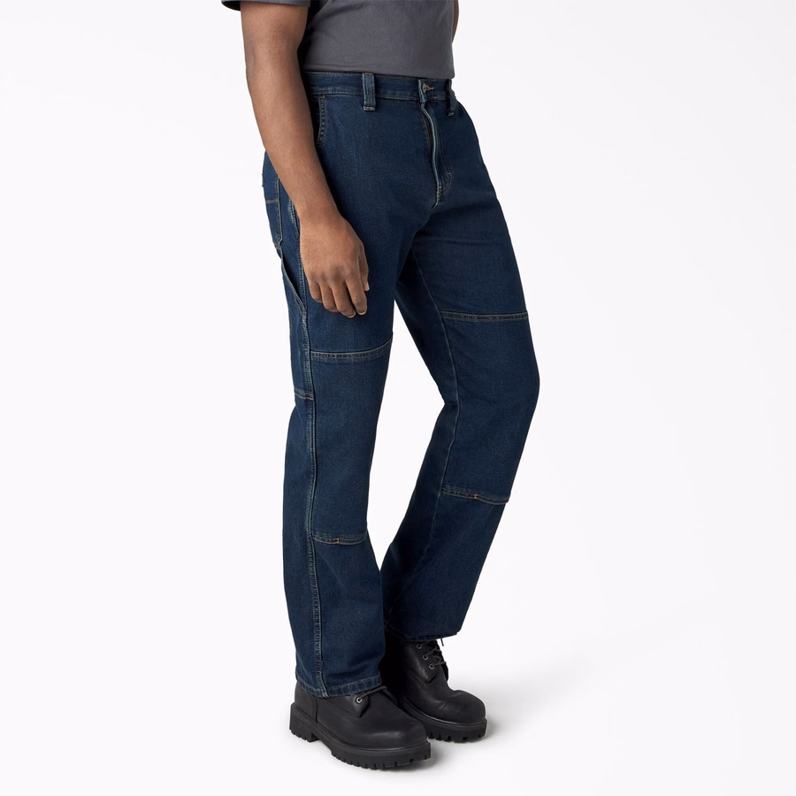Blugi FLEX Relaxed Fit cu croială dublă la genunchi