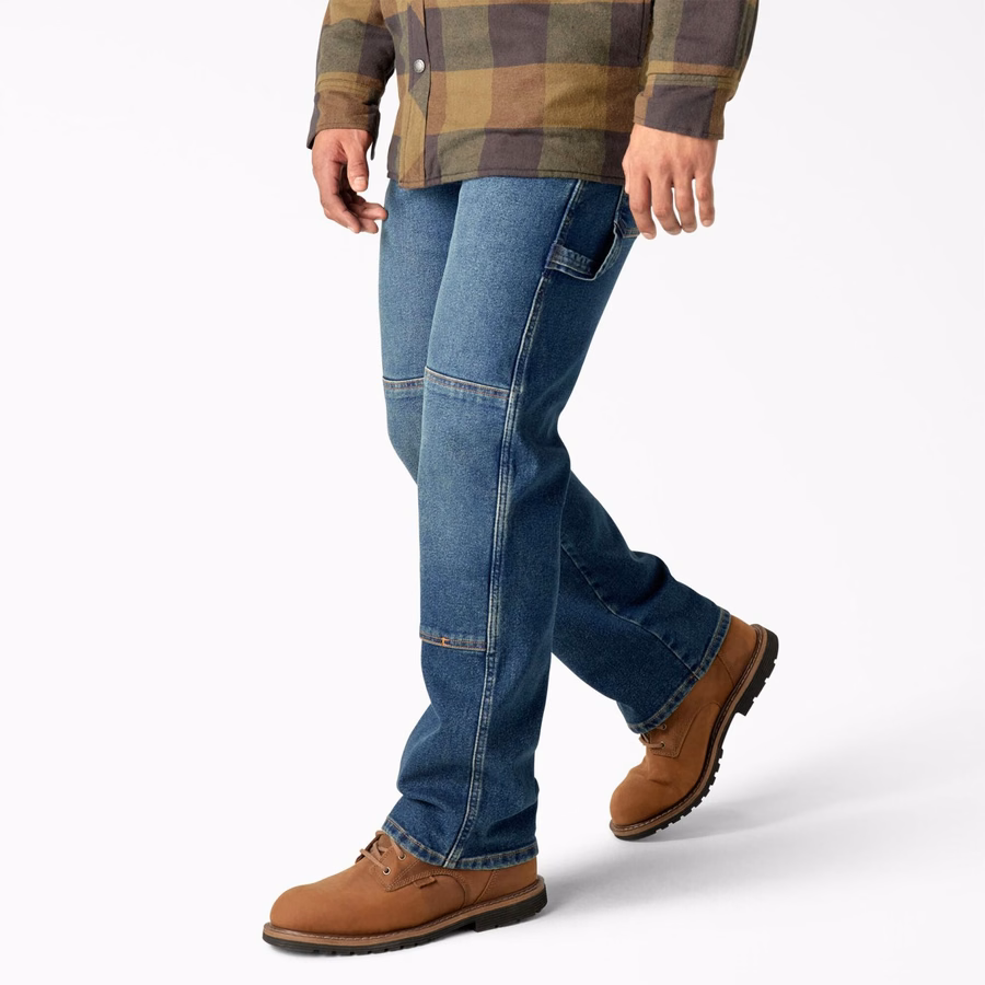 Blugi FLEX Relaxed Fit cu croială dublă la genunchi