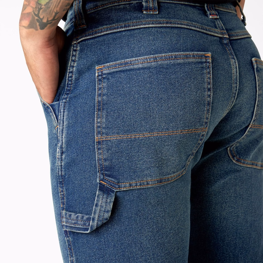 Blugi FLEX Relaxed Fit cu croială dublă la genunchi