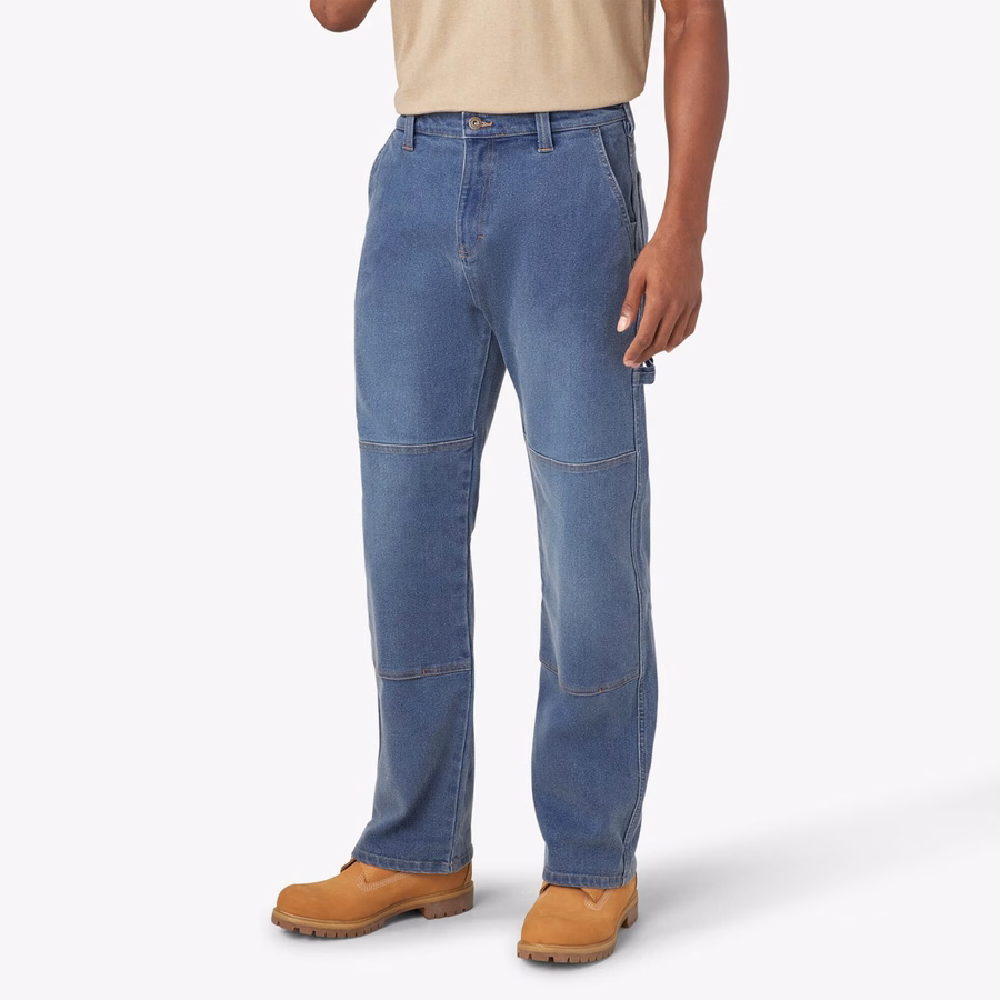 Blugi FLEX Relaxed Fit cu croială dublă la genunchi