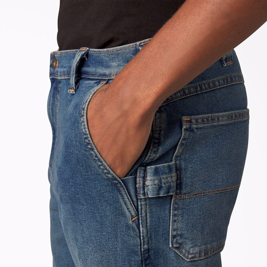 Blugi utilitari FLEX cu croială regulată, stil Carpenter