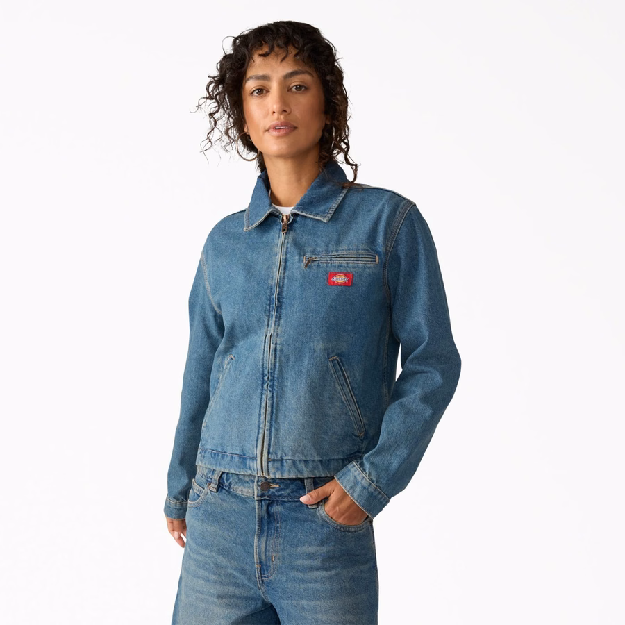 Jachetă de pictor din denim pentru femei