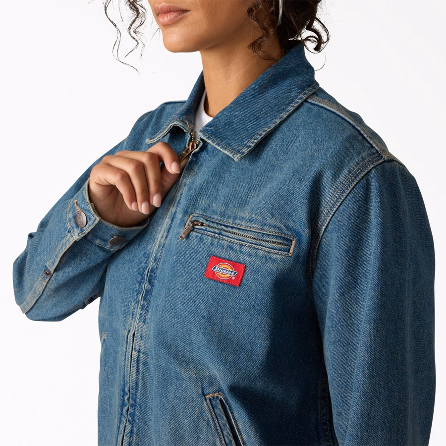Jachetă de pictor din denim pentru femei
