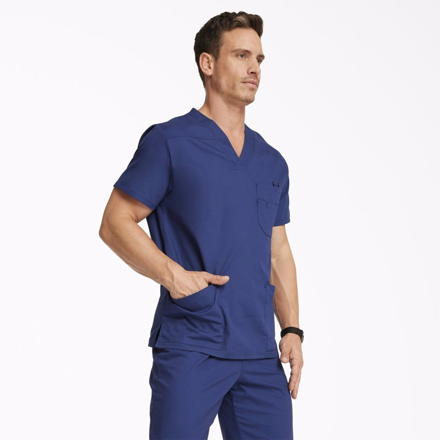 Bluză medicală EDS Signature cu decolteu în V pentru bărbați