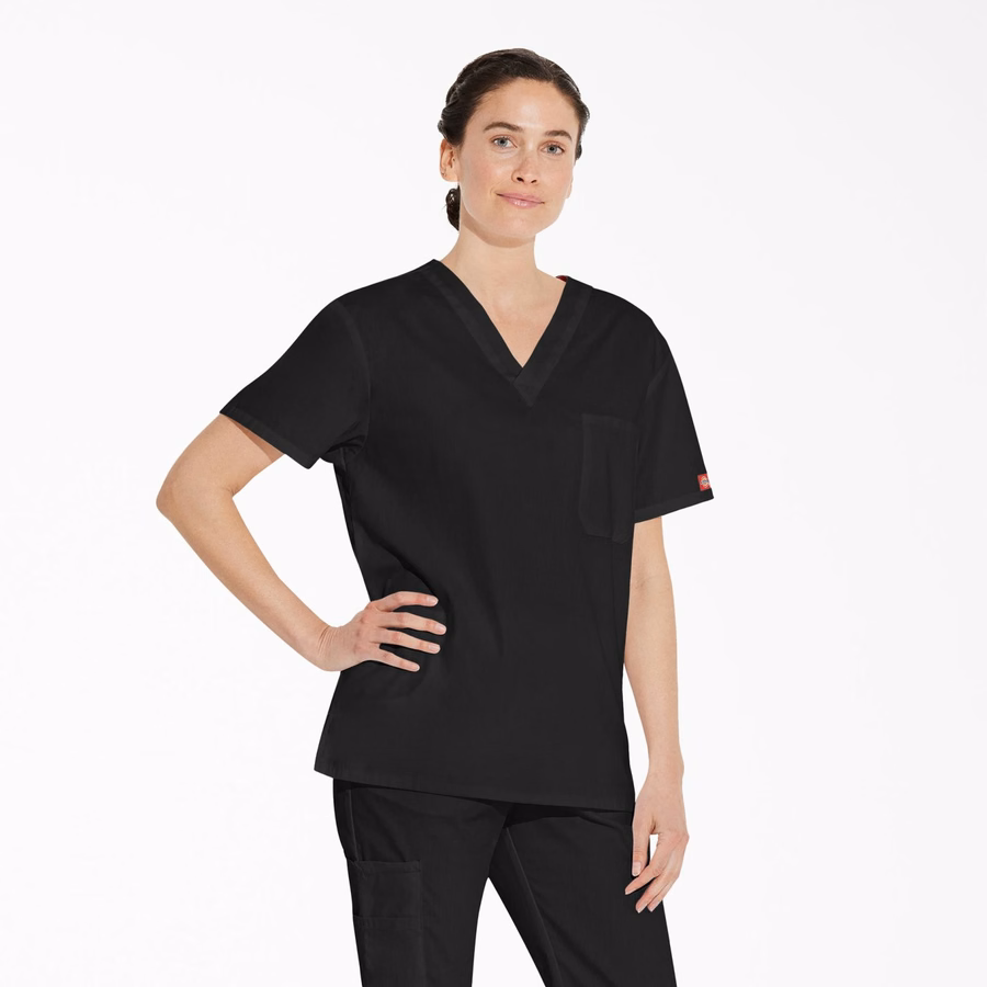 Bluză medicală unisex EDS Signature cu decolteu în V