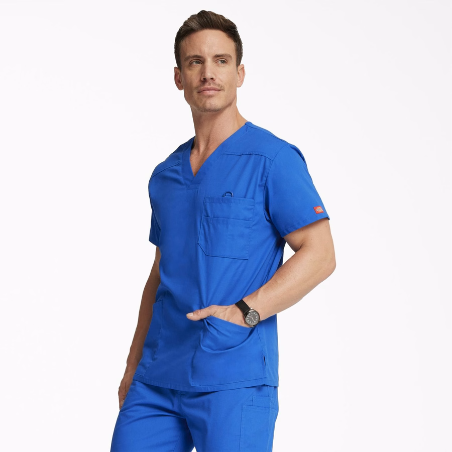 Bluză medicală EDS Signature cu decolteu în V pentru bărbați