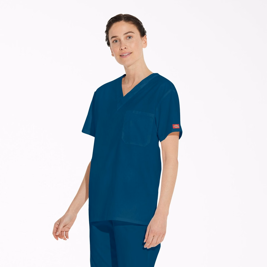Bluză medicală unisex EDS Signature cu decolteu în V