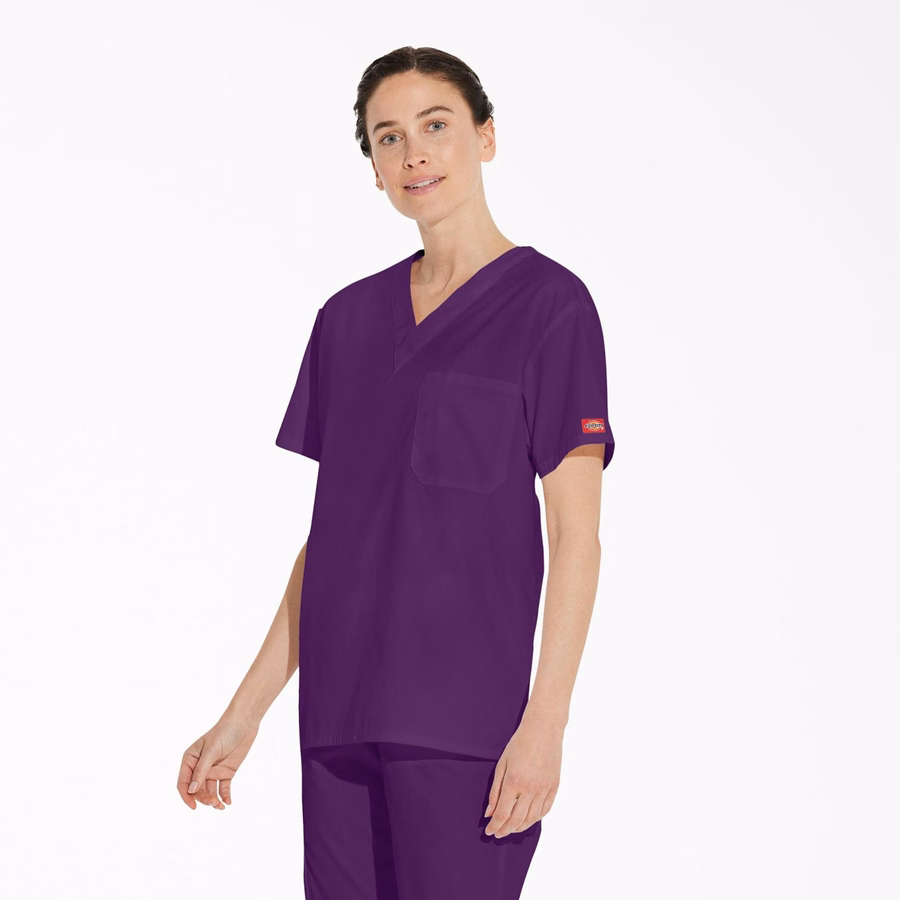 Bluză medicală unisex EDS Signature cu decolteu în V