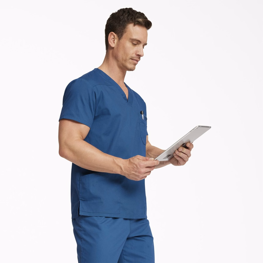 Bluză medicală EDS Signature cu decolteu în V pentru bărbați