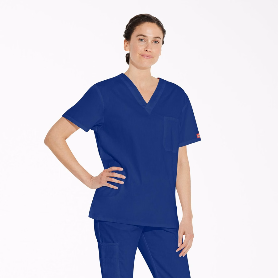 Bluză medicală unisex EDS Signature cu decolteu în V