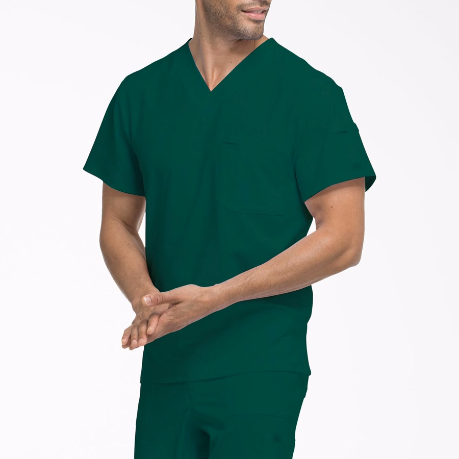 Bluză medicală EDS Essentials cu decolteu în V, pentru bărbați