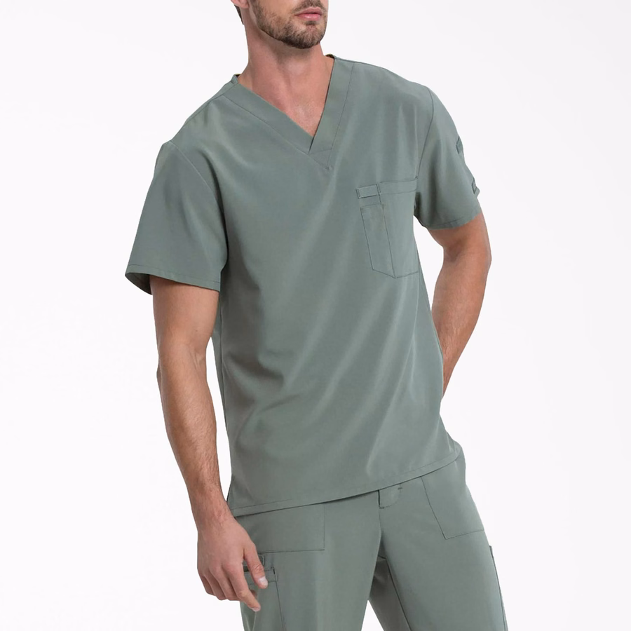 Bluză medicală EDS Essentials cu decolteu în V, pentru bărbați