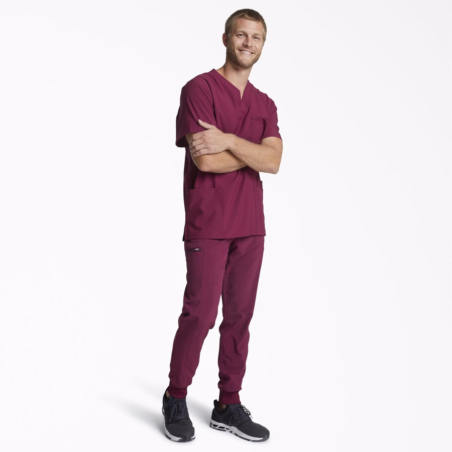 Bluză medicală EDS Essentials cu decolteu în V pentru bărbați