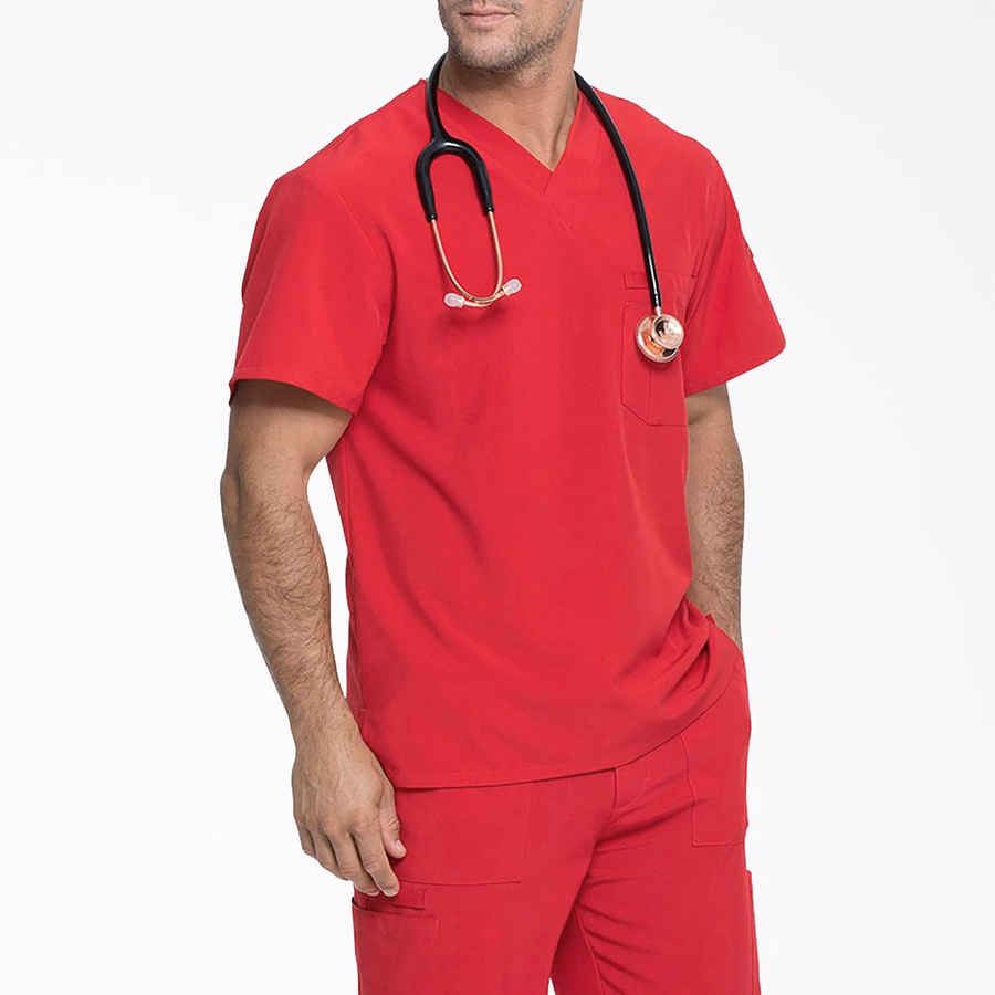 Bluză medicală EDS Essentials cu decolteu în V, pentru bărbați