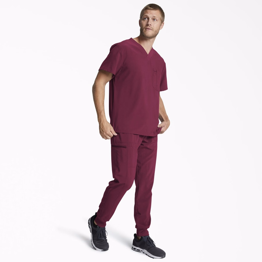 Bluză medicală EDS Essentials cu decolteu în V, pentru bărbați