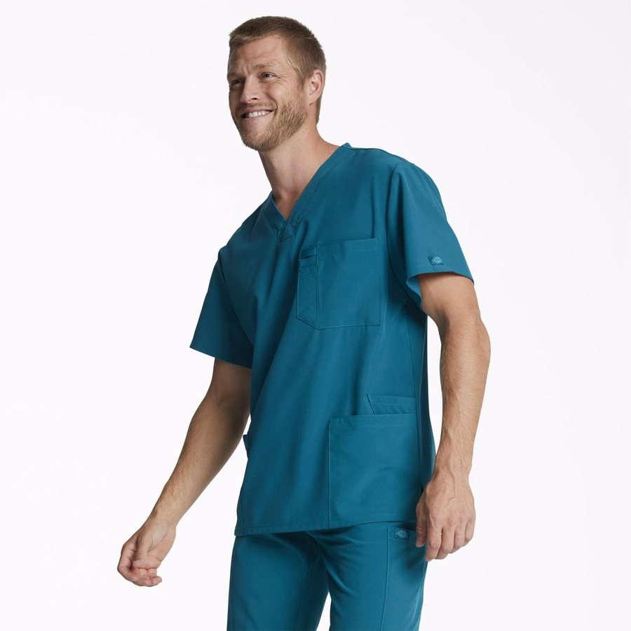 Bluză medicală EDS Essentials cu decolteu în V, pentru bărbați