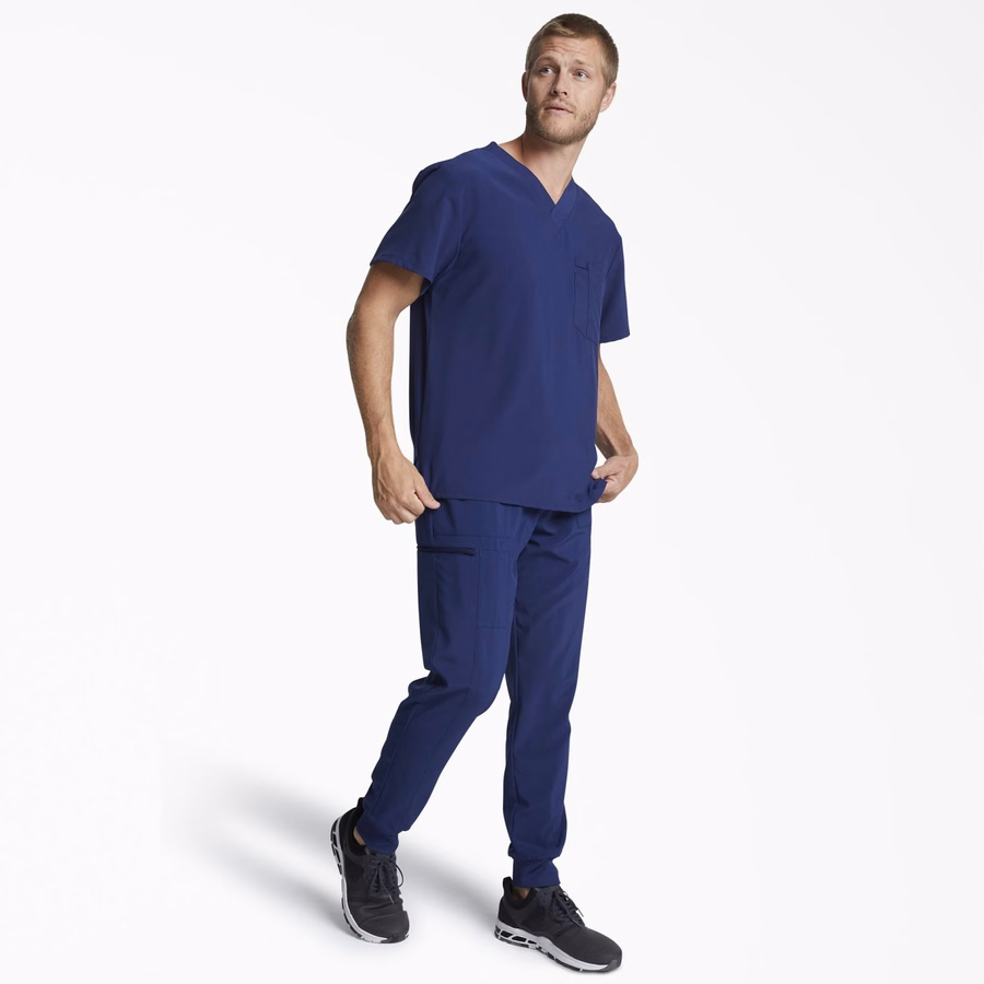 Bluză medicală EDS Essentials cu decolteu în V, pentru bărbați