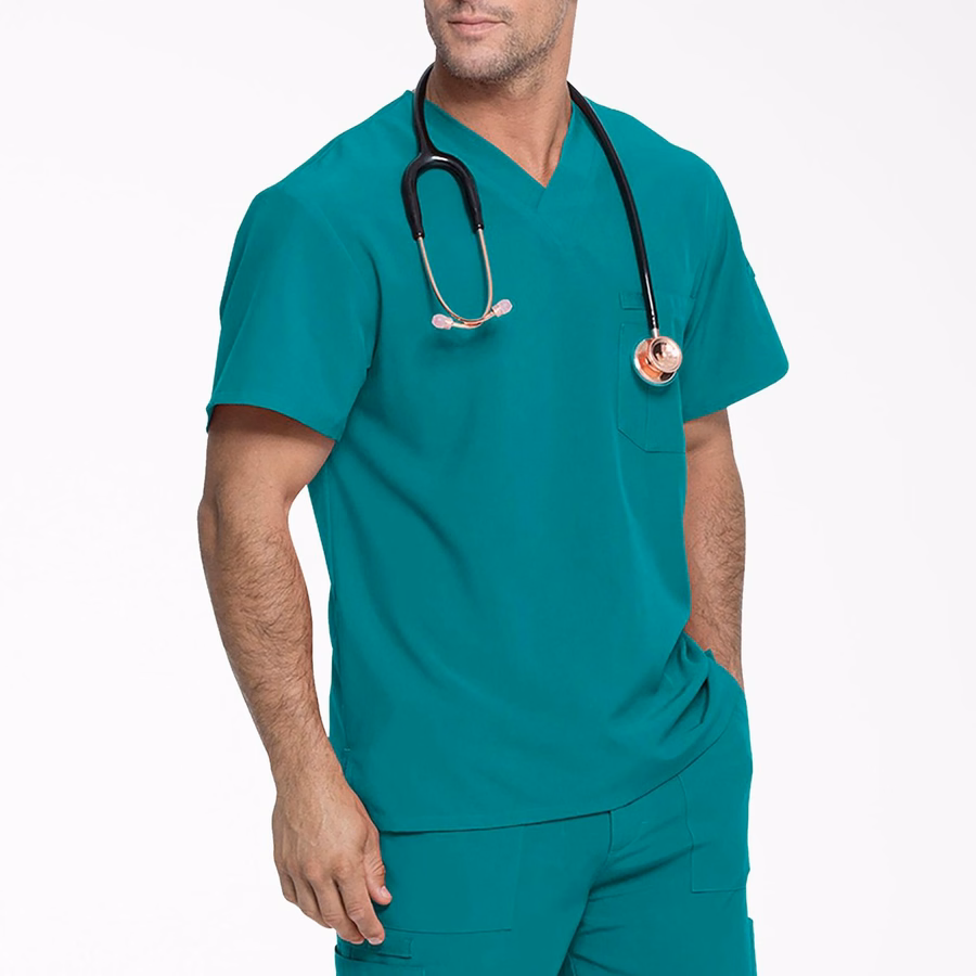Bluză medicală EDS Essentials cu decolteu în V, pentru bărbați