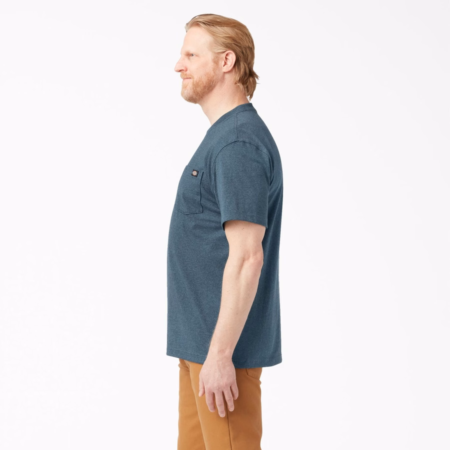 Tricou gros, cu mânecă scurtă și buzunar, stil knee