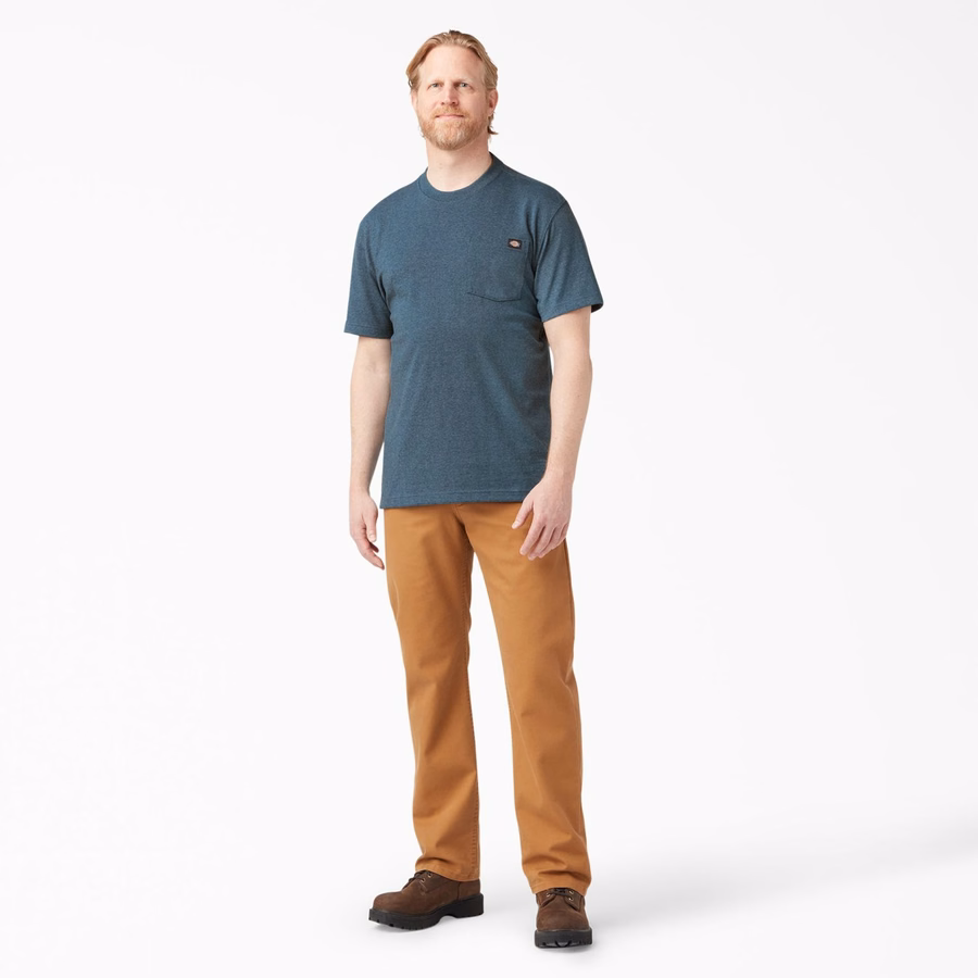 Tricou gros, cu mânecă scurtă și buzunar, stil knee