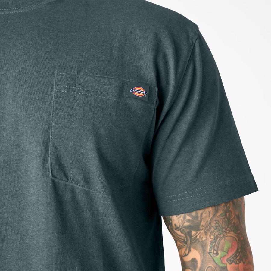 Tricou gros, cu mânecă scurtă și buzunar, stil knee