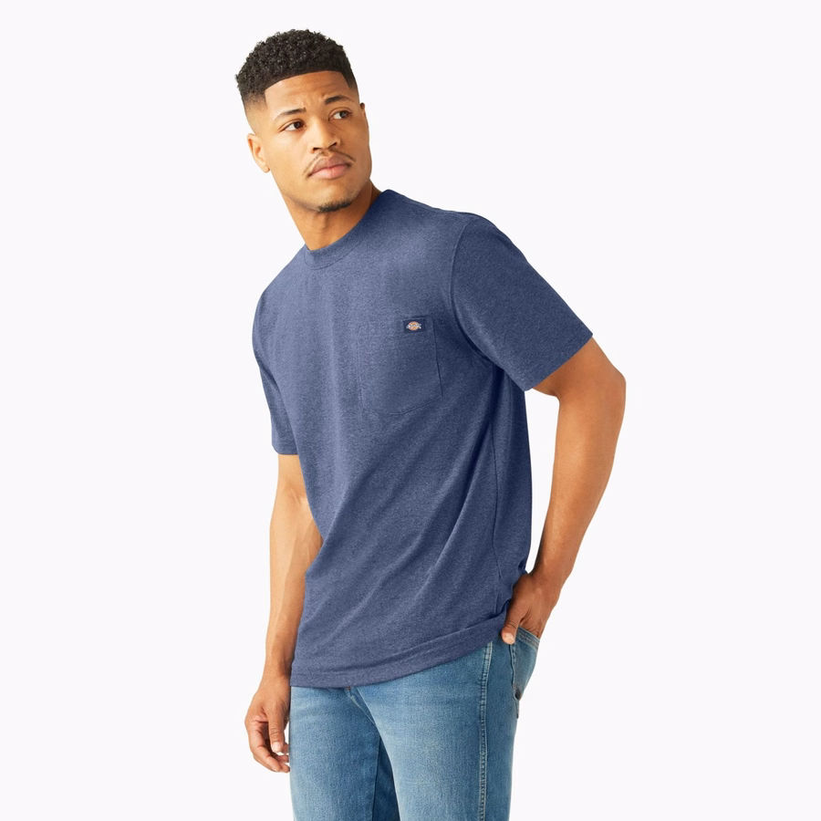 Tricou gros, cu mânecă scurtă și buzunar, stil knee