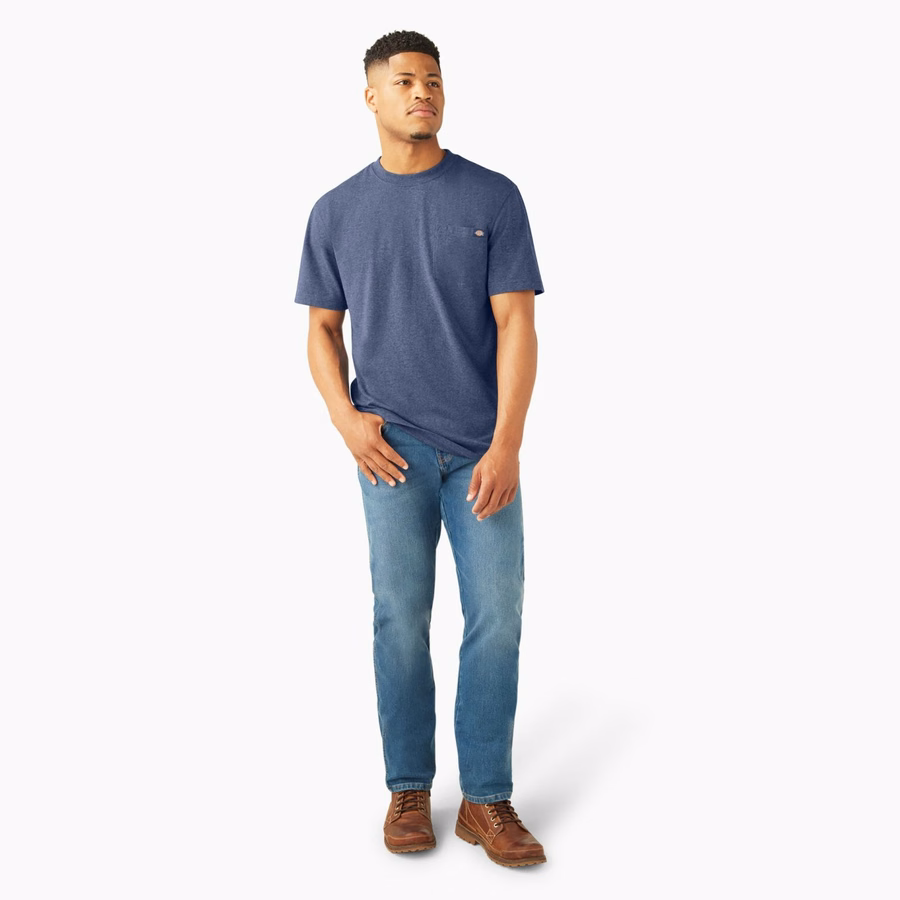 Tricou gros, cu mânecă scurtă și buzunar, stil knee