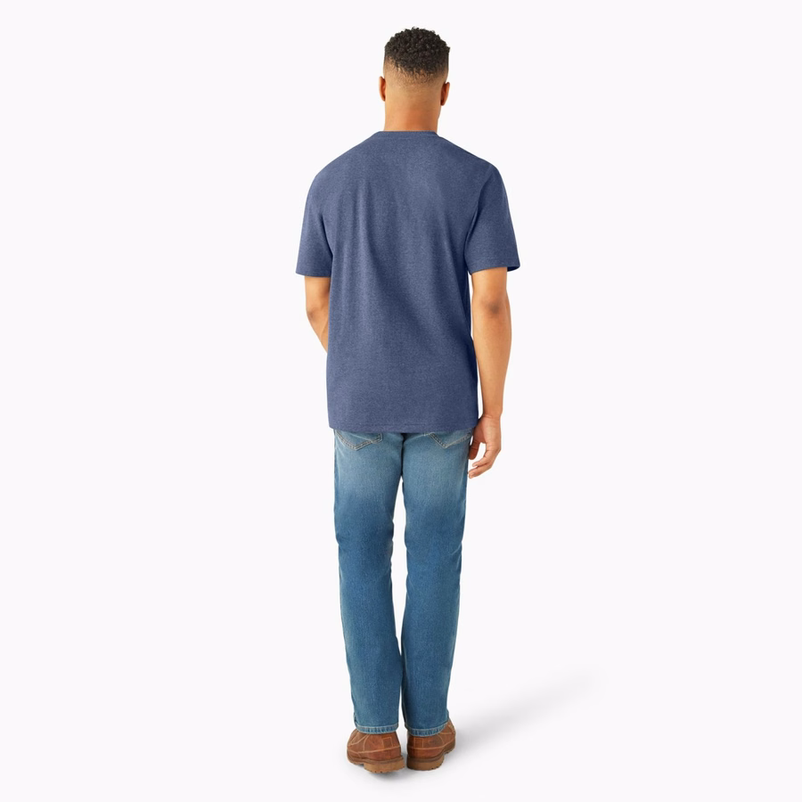 Tricou gros, cu mânecă scurtă și buzunar, stil knee